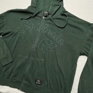 Harry Potter Women Hoodie Slytherin Green Zip Up Sweatshirt Wizarding World L